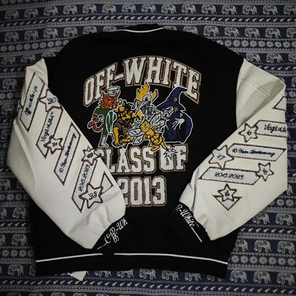 Off-White Black and White Baseball Jacket - Picture 5 of 6